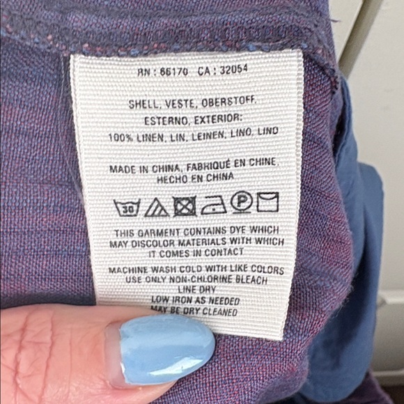 Anthropologie Linen Cropped Elastic Waist Pull-On Embroidered Pants Sz Large - Picture 14 of 14